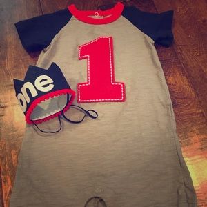 1st Birthday outfit! Mud Pie knit jumper & crown